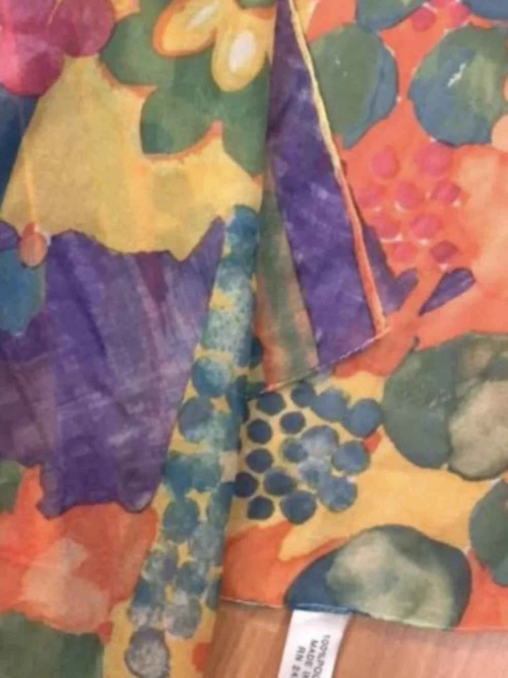 Floral and Fruit Scarf Italian